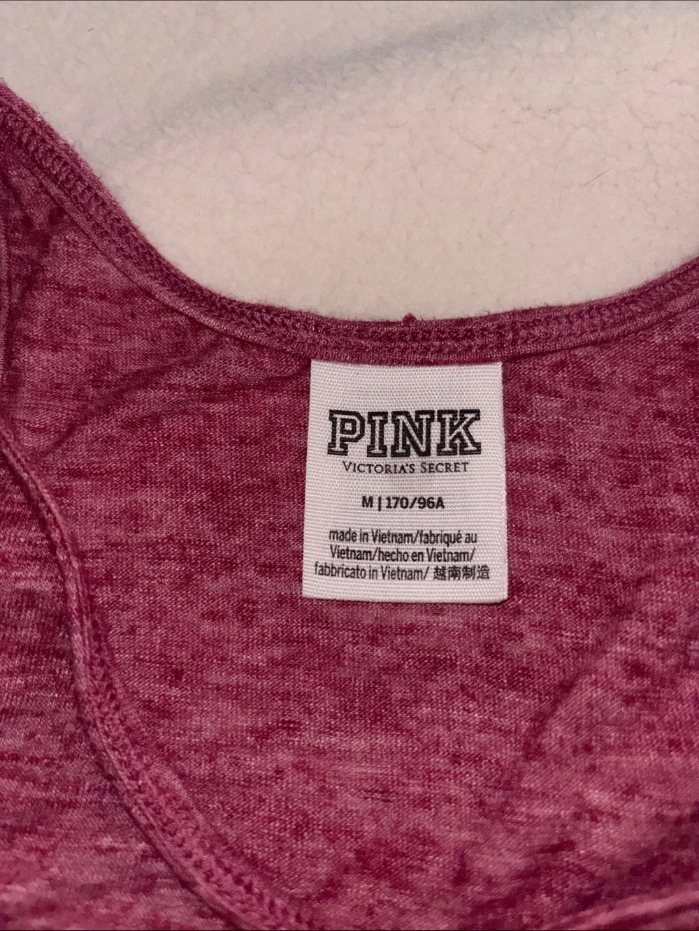VS PINK Heather Magenta Racerback Tank with Charcoal Leggings - Picture 6 of 6
